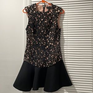 stylestalker medium laced cream and black cocktail mermaid body con